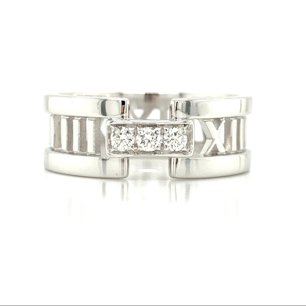Tiffany & Co. 18K White Gold & Diamond Atlas Ring